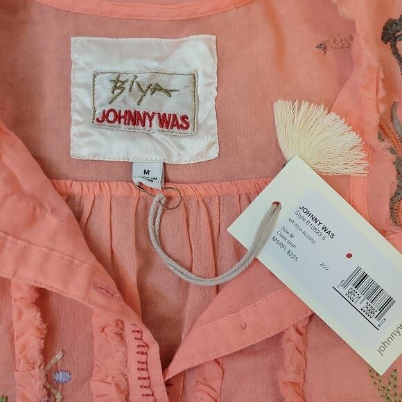 Johnny Was Mayeda Blouse Shell Pink Size M - Picture 5 of 7